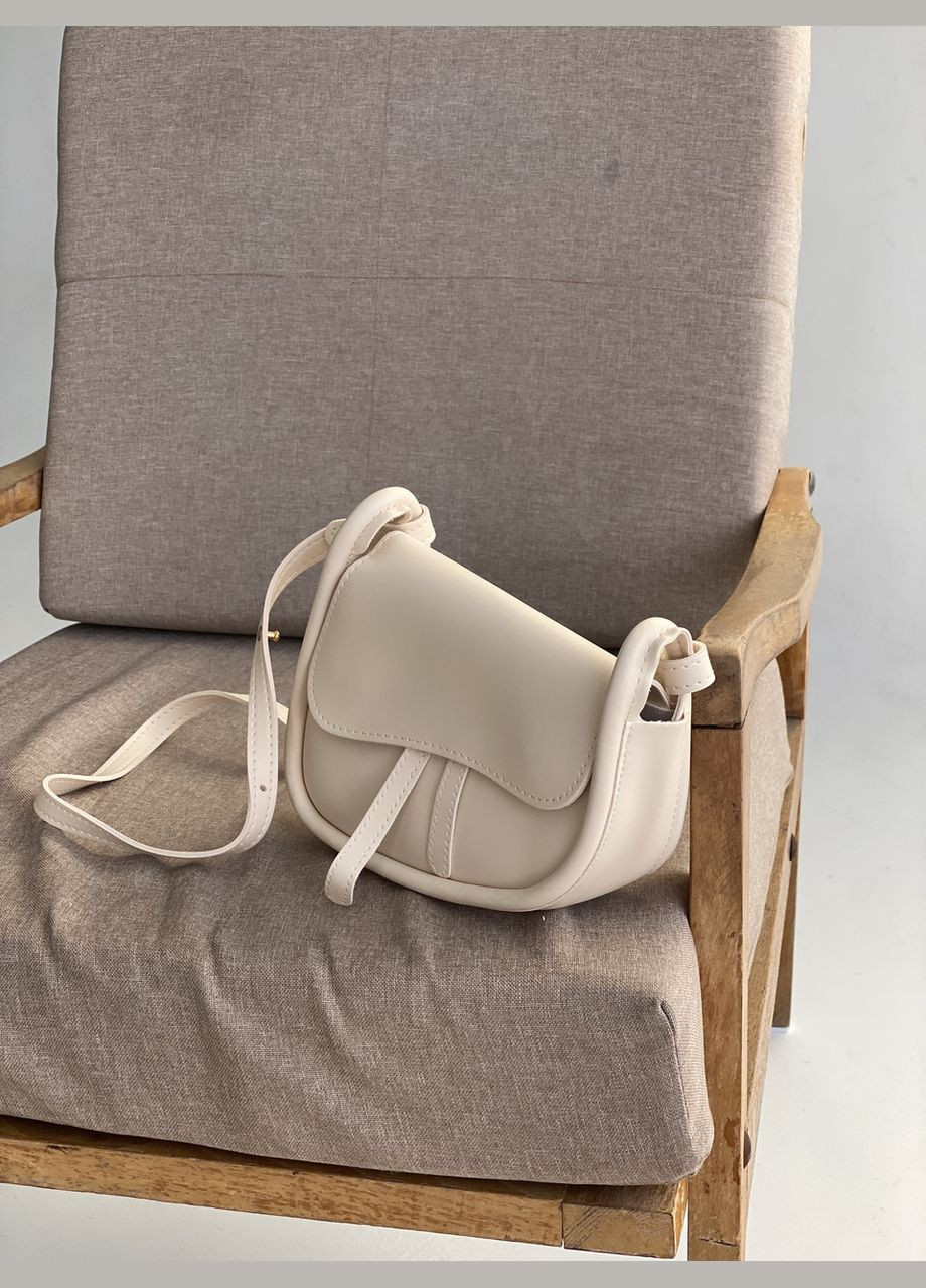 Женская сумка седло 7048 кросс-боди через плечо белая молочная No Brand (292631181)