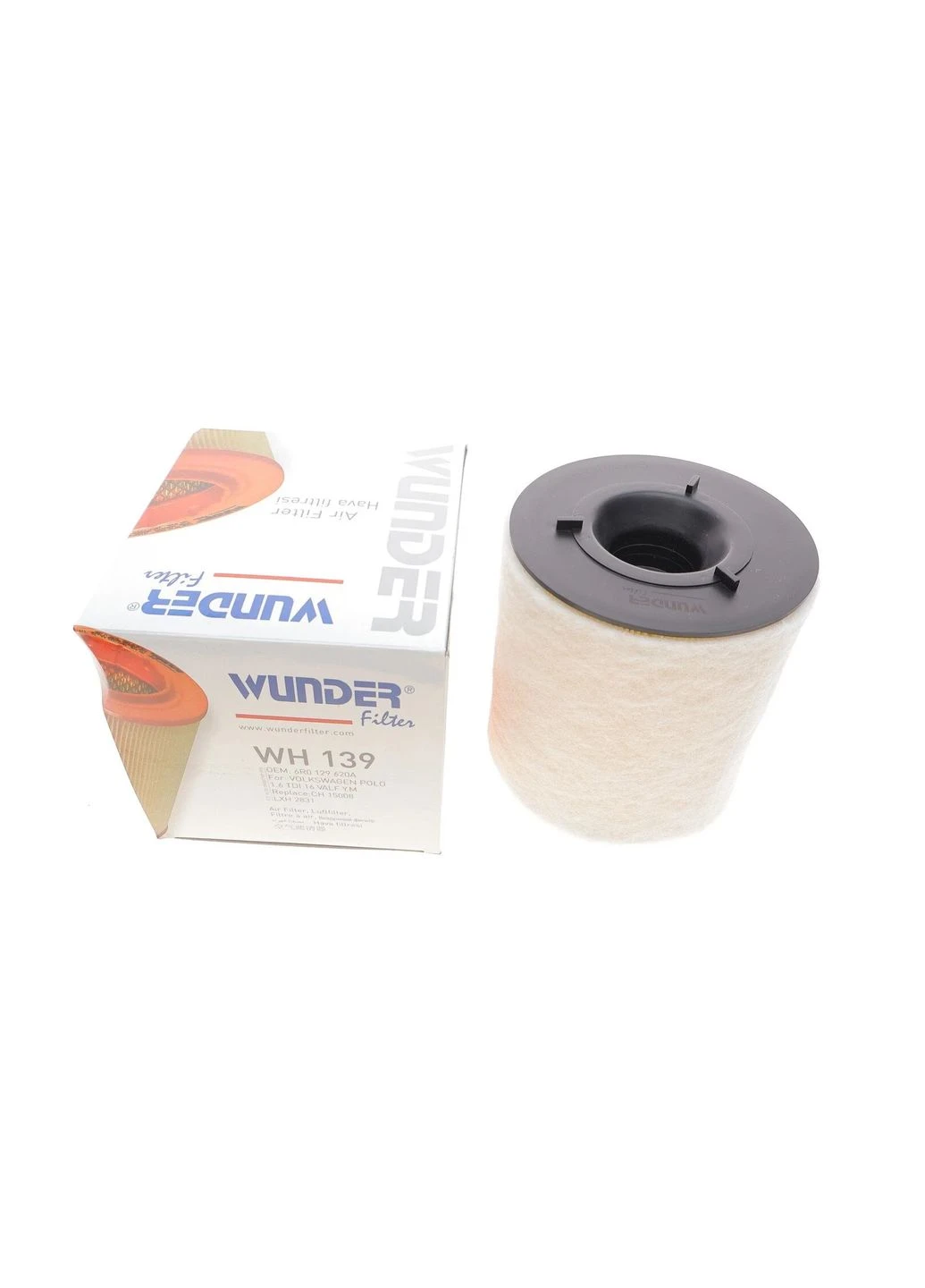 Фильтр воздушный Seat Ibiza 09-/ Skoda Fabia 10-14/Rapid 12-/VW Polo 09 WH 139 UA63 Wunder Filter (381468372)