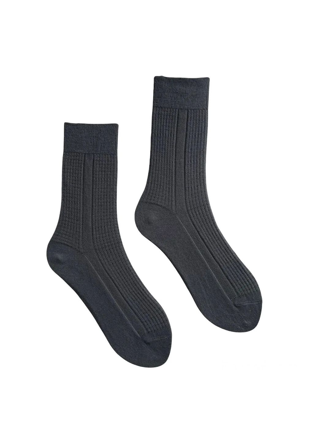 Білі шкарпетки чоловічі "вишукана класика" з індійської бавовни, темно сірі 113024 42-43 Слід Лева (315493619)