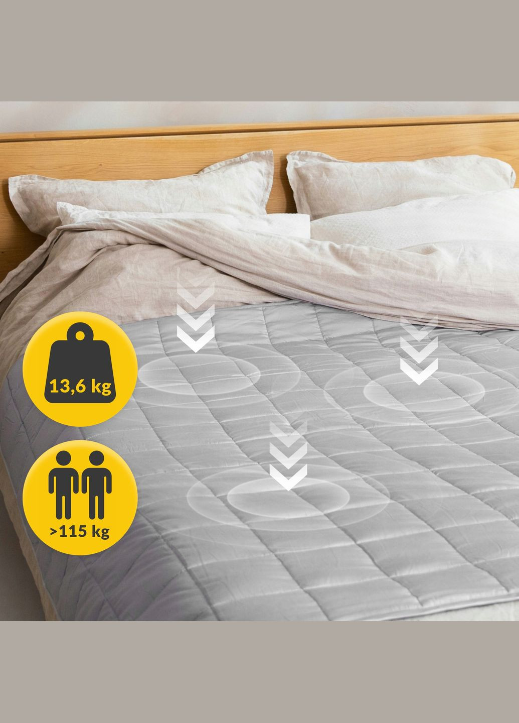 Одеяло тяжелое (отягощенное) 13.6 кг 200 x 200 см Grey (P-5905973405737) 4FIZJO (333652159)