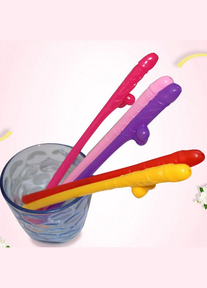 Трубочки для девичника в форме члена для вечеринок 10 шт Эротические подарки трубочки-пенисы China (317747550)