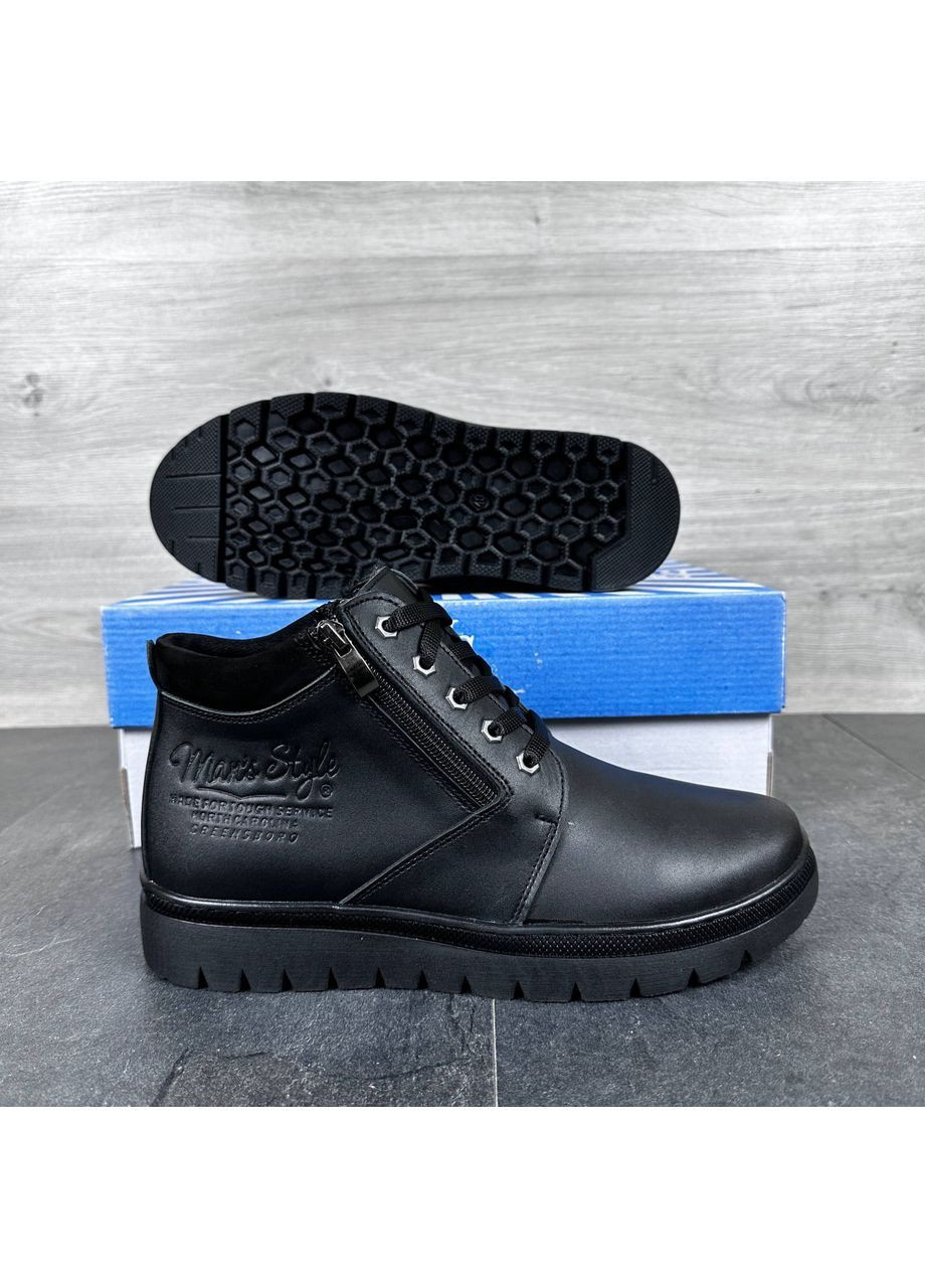 Чоловічі шкіряні зимові черевики на замку No Brand (369899651)