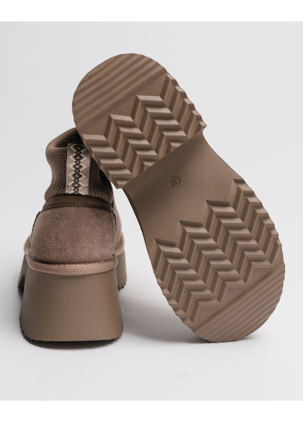 Уггі з носком на платформі замша вовна ALLSY (365548933)