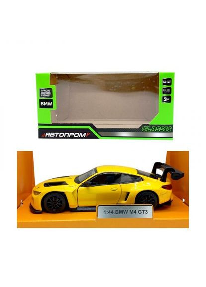 1:43 BMW M4 GT3 (ЖОВТА) (кор.14*5х7*2х6*5 см.) АВТОПРОМ (369729506)
