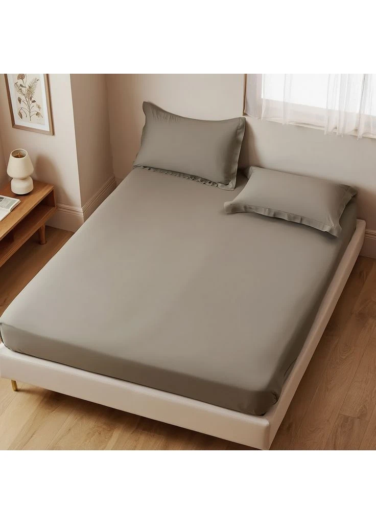 Простирадло на резинці 180×200 см і 2 наволочки трикотаж, тауп ТМ COLORFUL HOME 004-138-18-36-3 No Brand (402228123)