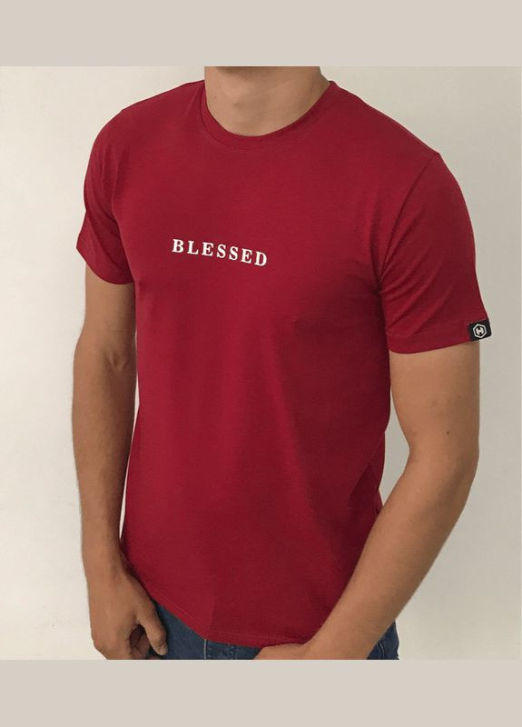 Красная мужская футболка с надписью blessed Hector