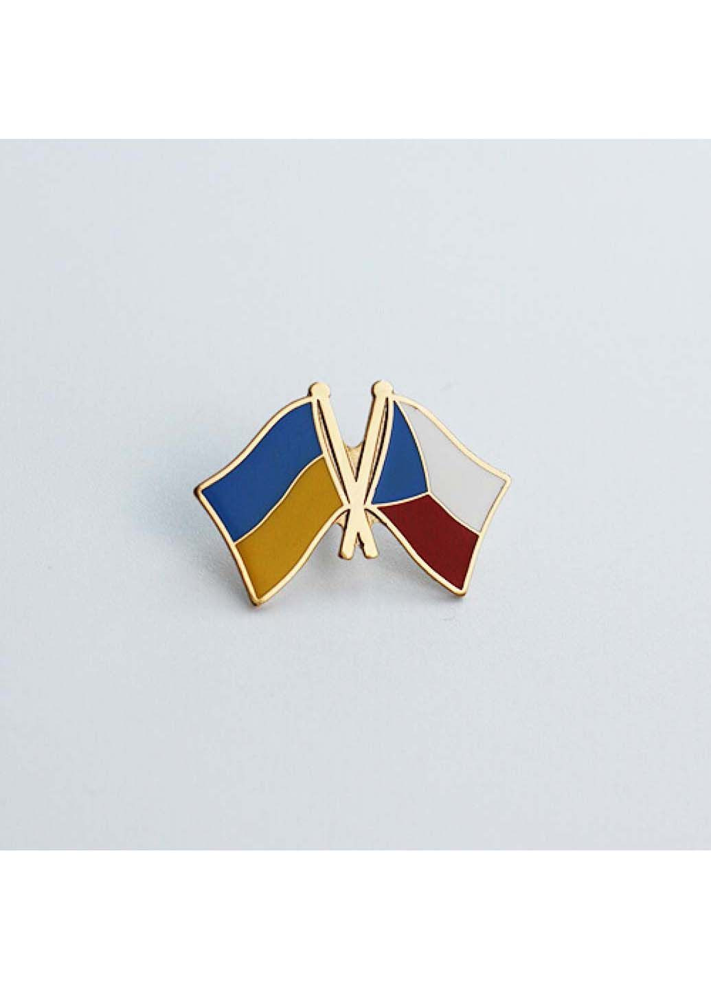 Значок Флаги Украина Чехия 20х26 мм Dobroznak (292338390)