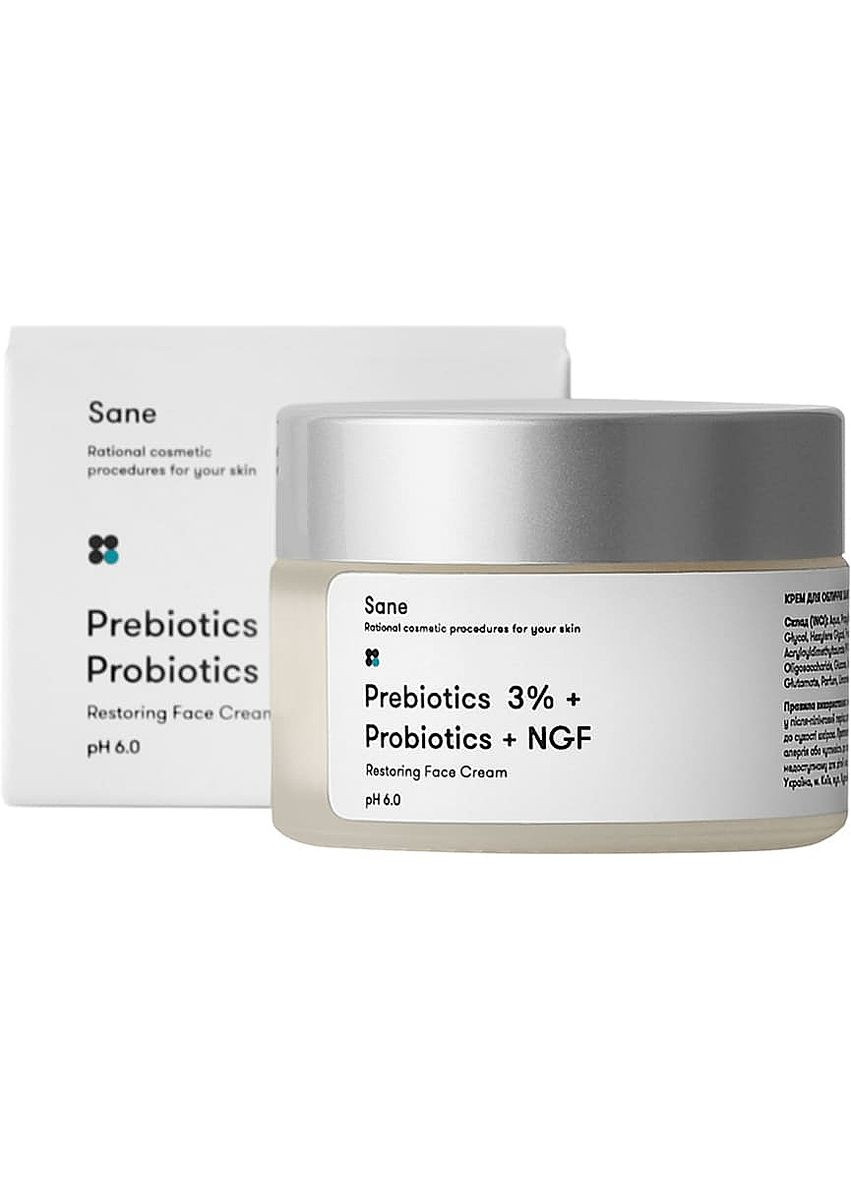 Крем для обличчя з пробіотиками Restoring Face Cream 30ml (872421-333) Sane (368622044)