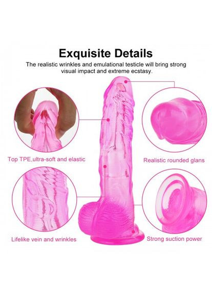 Вибратор фаллос Jelly Dreams USB фаллоимитатор с вращением на присоске вагинальный анальный Розовый Lovetoy (303904916)