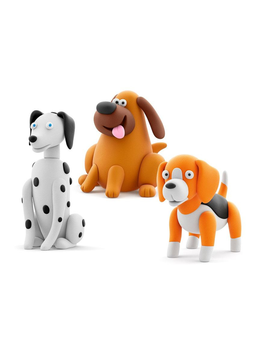 Набор пластилина Липака — Собаки-друзья: Далматинец Турбо, Лабрадор Ням-Ням, Бигль Воки Lipaka (363261908)