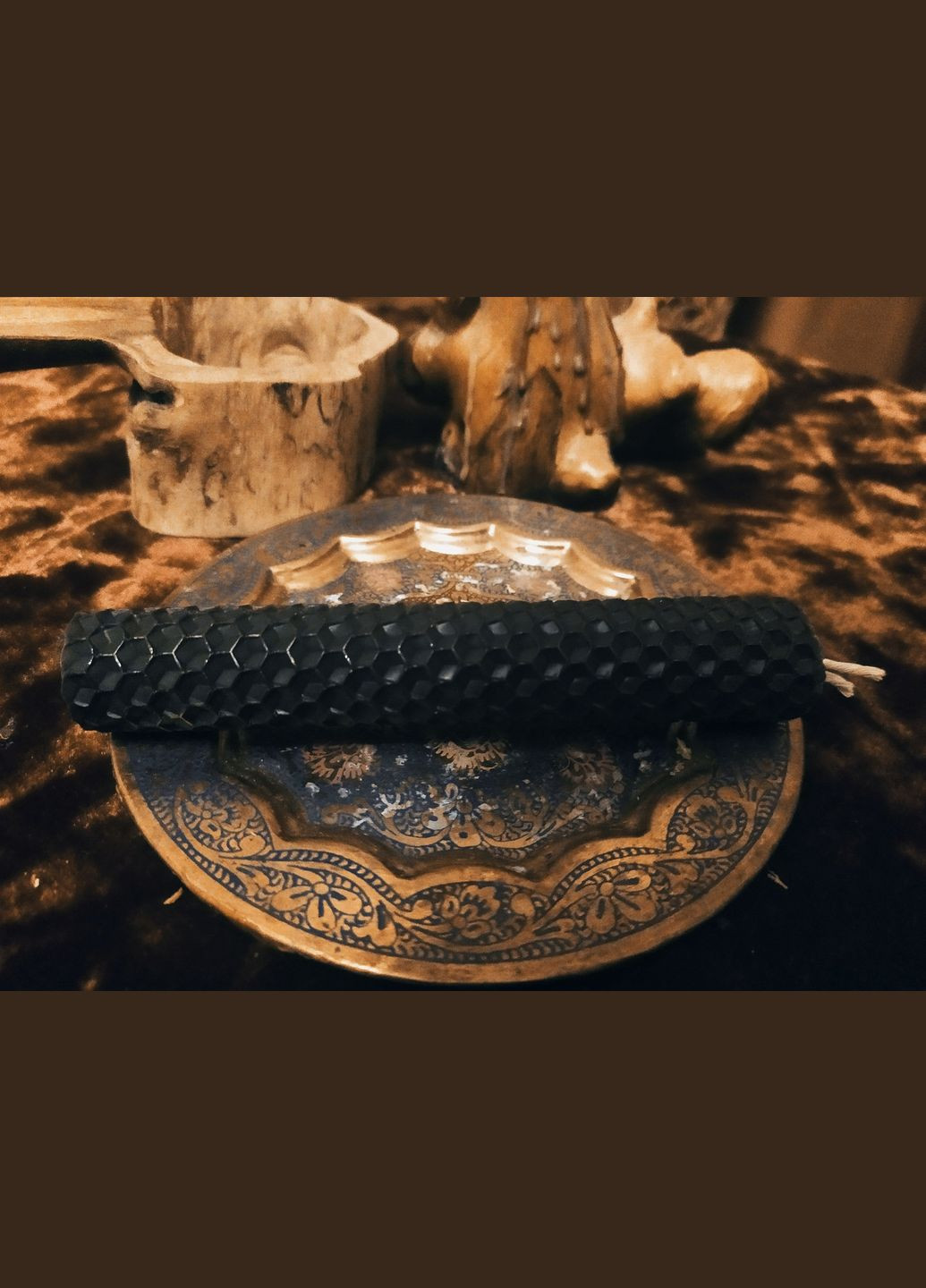 Свічка воскова з вощини чорна No Brand (331288966)