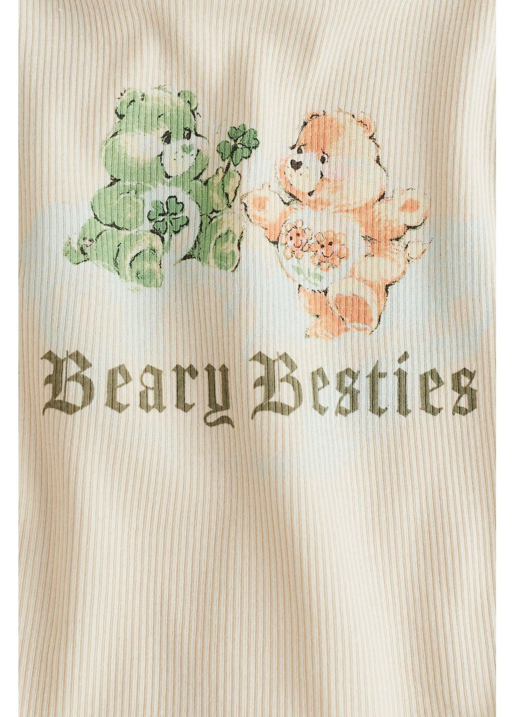 топ из хлопкового трикотажа в рубчик для девочки бежевый 170см(14+р) H&M (366644852)