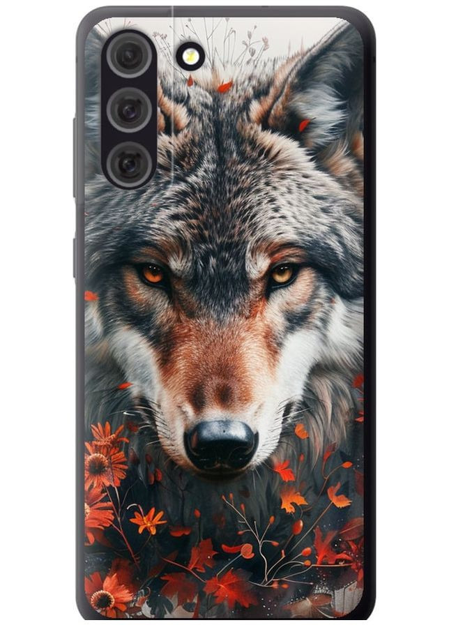 Силіконовий чохол 'Wolf and flowers' для Endorphone Samsung Galaxy S21 FE (285784087)