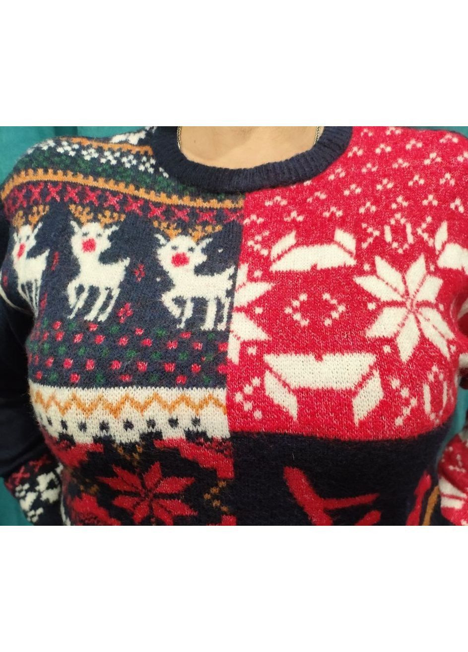 Темно-синій зимовий жіночий светр новорічний Esmara