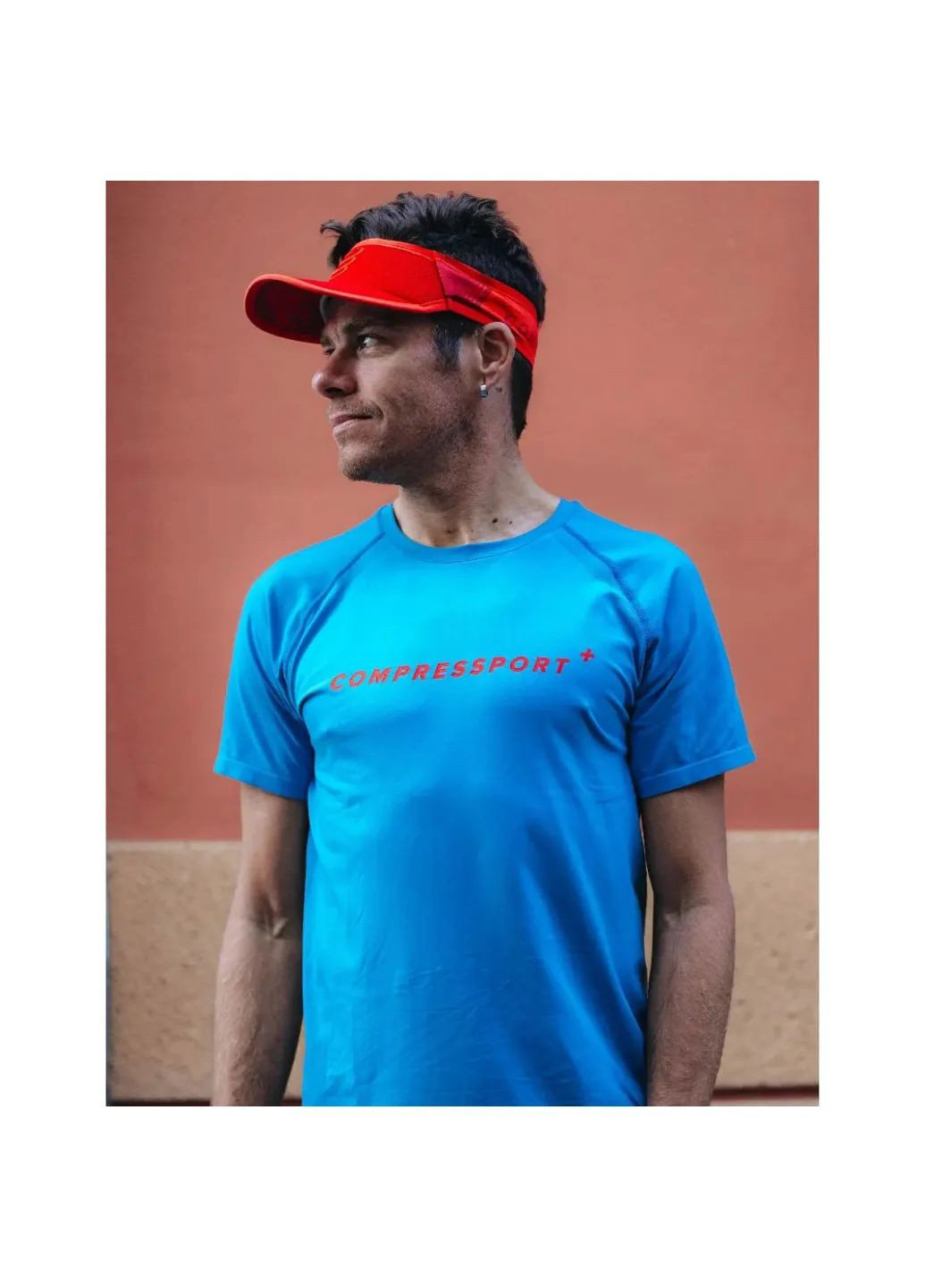 Синя футболка performance ss logo tshirt mns Compressport