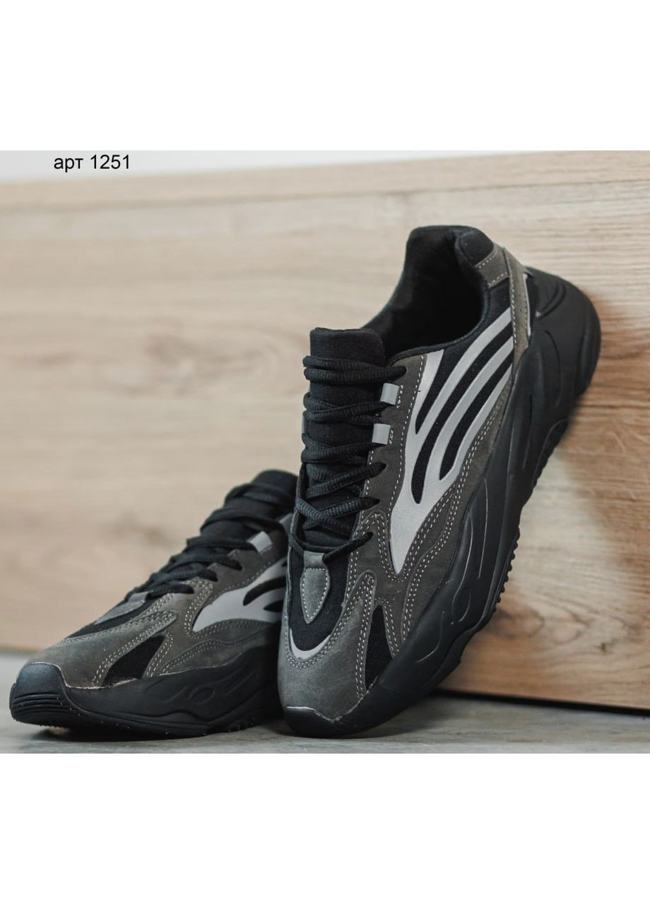 Темно-сірі кросівки adidas yeezy boost 700 v2 dark grey reflective No Brand