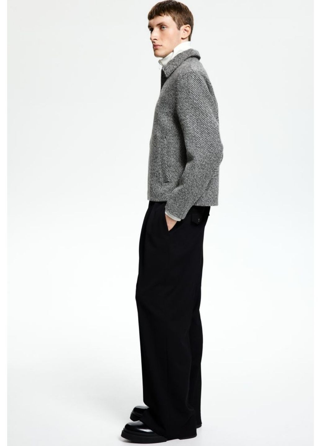 Сіра демісезонна куртка з вовни H&M