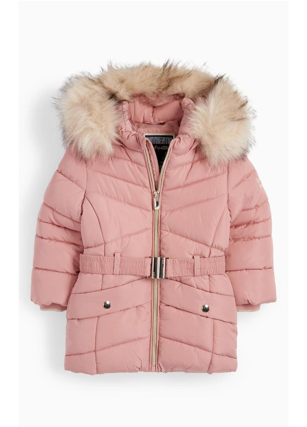 Пудрова зимня дитяча зимова стьобана куртка для дівчинки пудрова (25092416) куртка-пальто C&A