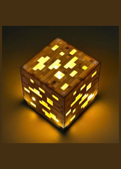Блок нічник золото Майнкрафт 7.5см жовтий Minecraft акумулятор No Brand (293510641)
