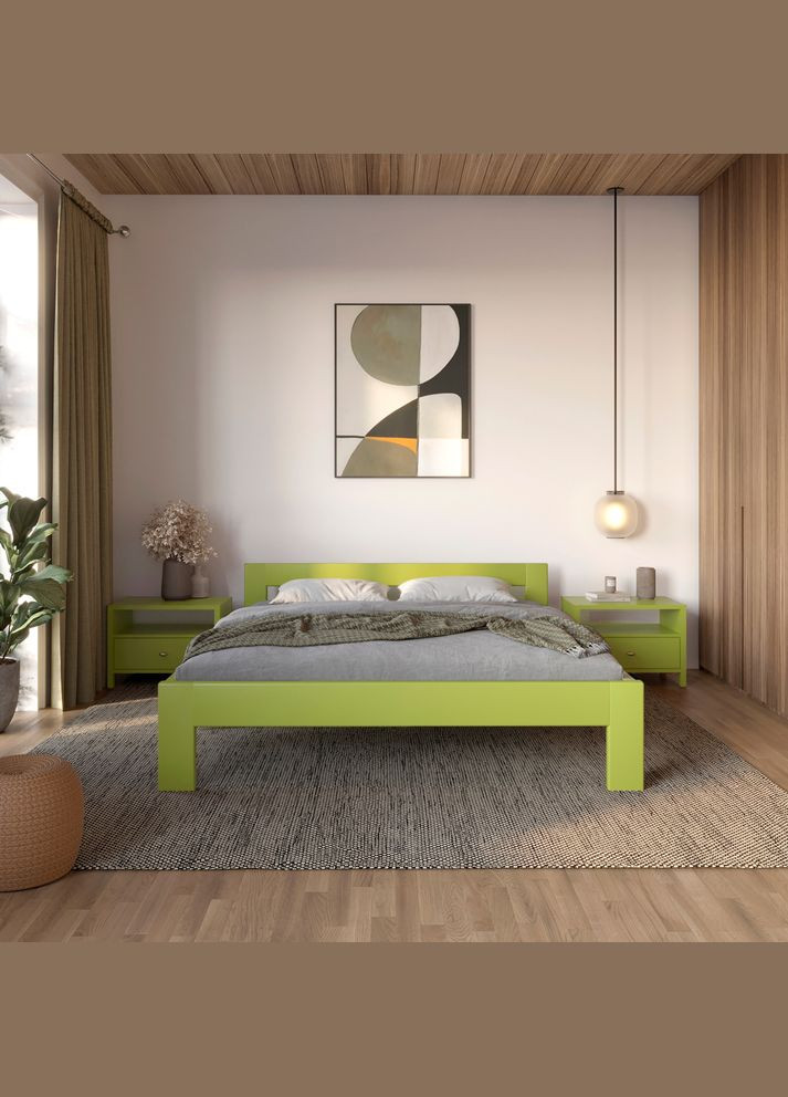 Двоспальне дерев'яне ліжко Делі (S3050G70Y) 180х200 см (MBG-3994) Mebigrand (368282126)