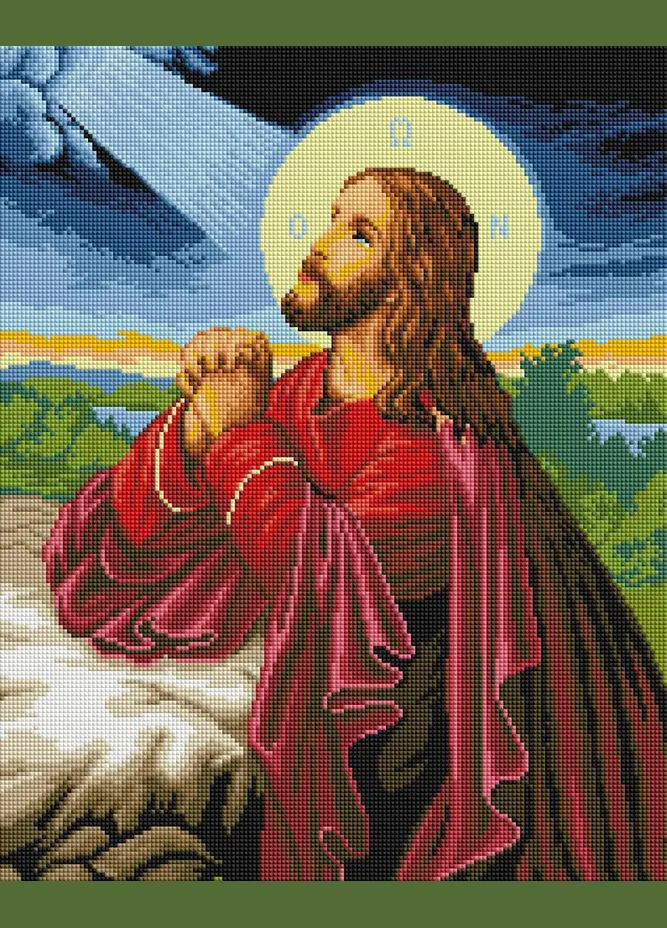 Алмазна мозаїка Ікона Ісус на оливковій горі 40х50 см SP014 ColorArt (285719826)