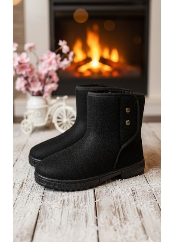 Чоботи дутики жіночі зимові чорні з повсті No Brand Чоботи жіночі зимові (368726647)