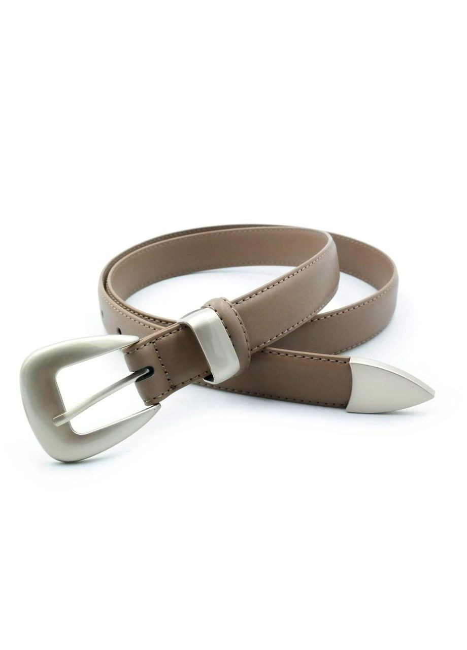 Жіночий шкіряний ремінь 2,3 х 105 см Темна пудра Weatro (302316978)