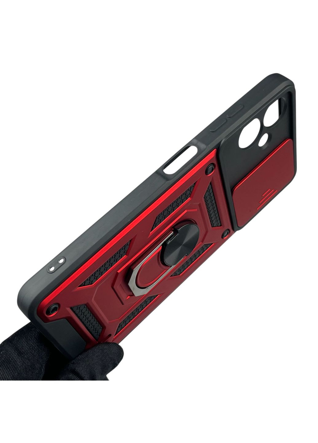 Чохол для Galaxy A06 4G (A065F) броньований з кільцем-тримачем підставкою зі шторкою на самсунг а06 4г червоний rg1 Samsung (366231956)