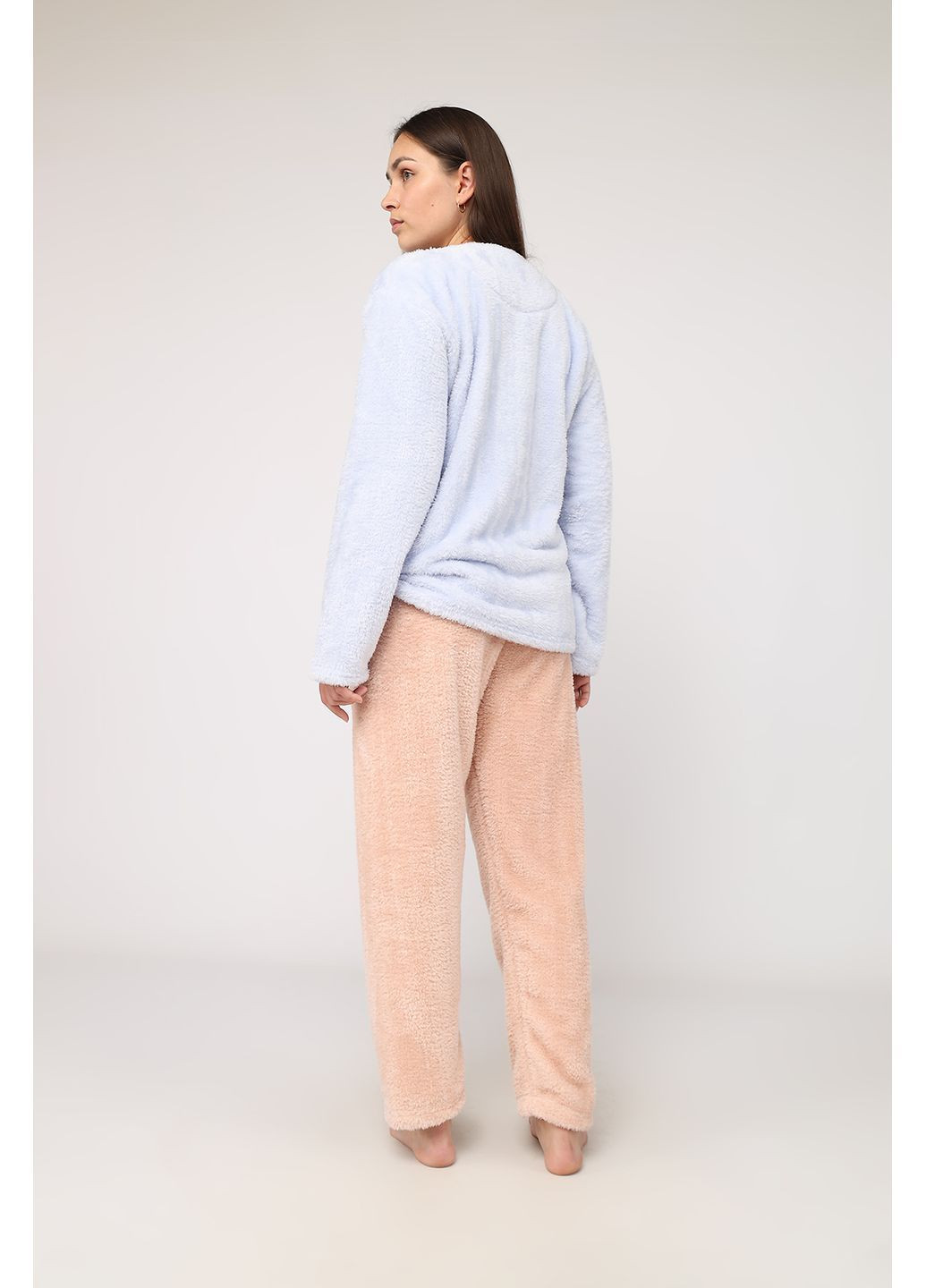Блакитна зимня піжама зі штанами жіноча колір блакитний cb-00287131 No Brand