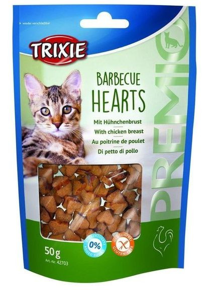 Ласощі для кішок Premio Barbecue Hearts серця з куркою 50 г 4011905427034 Trixie (268987577)