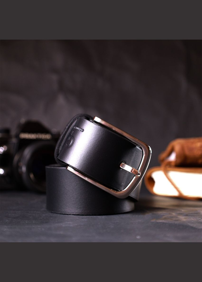 Стильный ремень под джинсы из натуральной кожи 11684 Черный Grande Pelle (337353375)