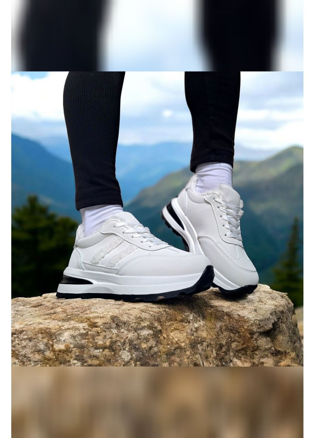 Жіночі білі зимові кросівки з хутром теплі спортивні утеплені Viki Кросівки білі зими (366422167)