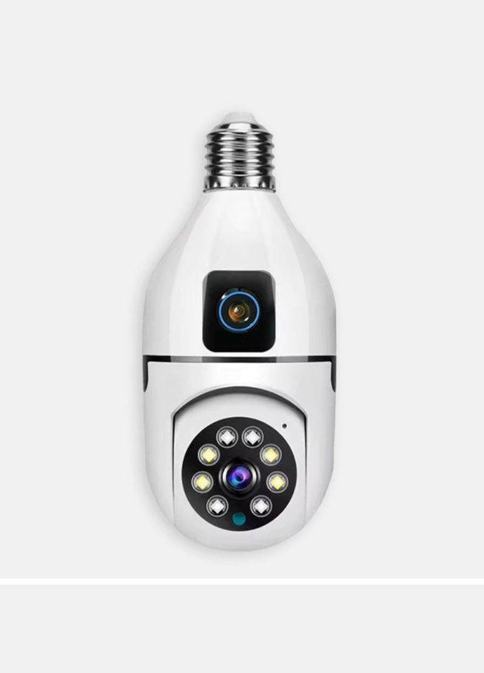 Двойная камера в патрон E27 Sq02 WiFi с датчиком движения и ночной съемкой No Brand (341304552)