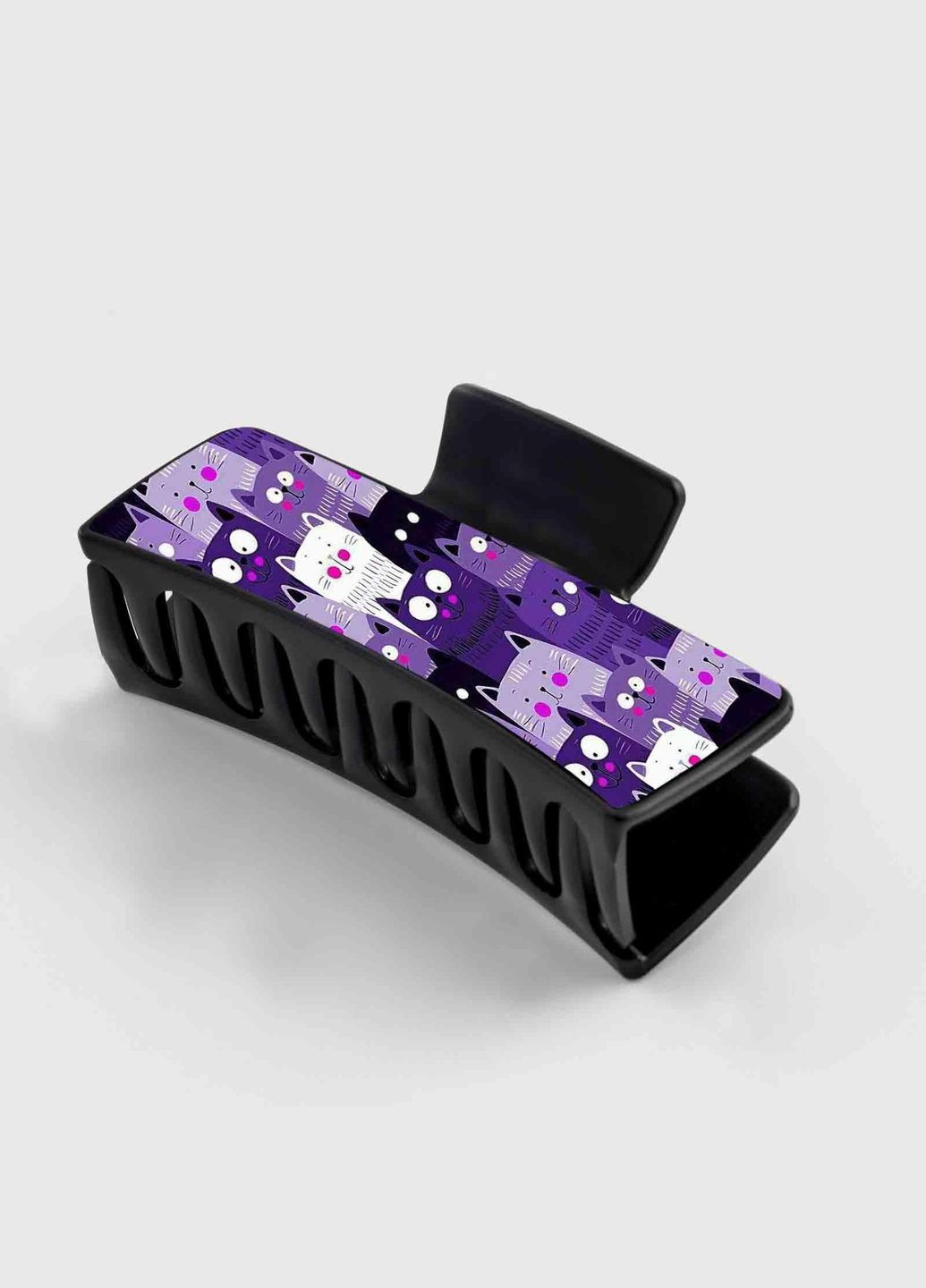 Заколка крабик для волос женская зажим шпилька Cat #009 черная No Brand (315631171)