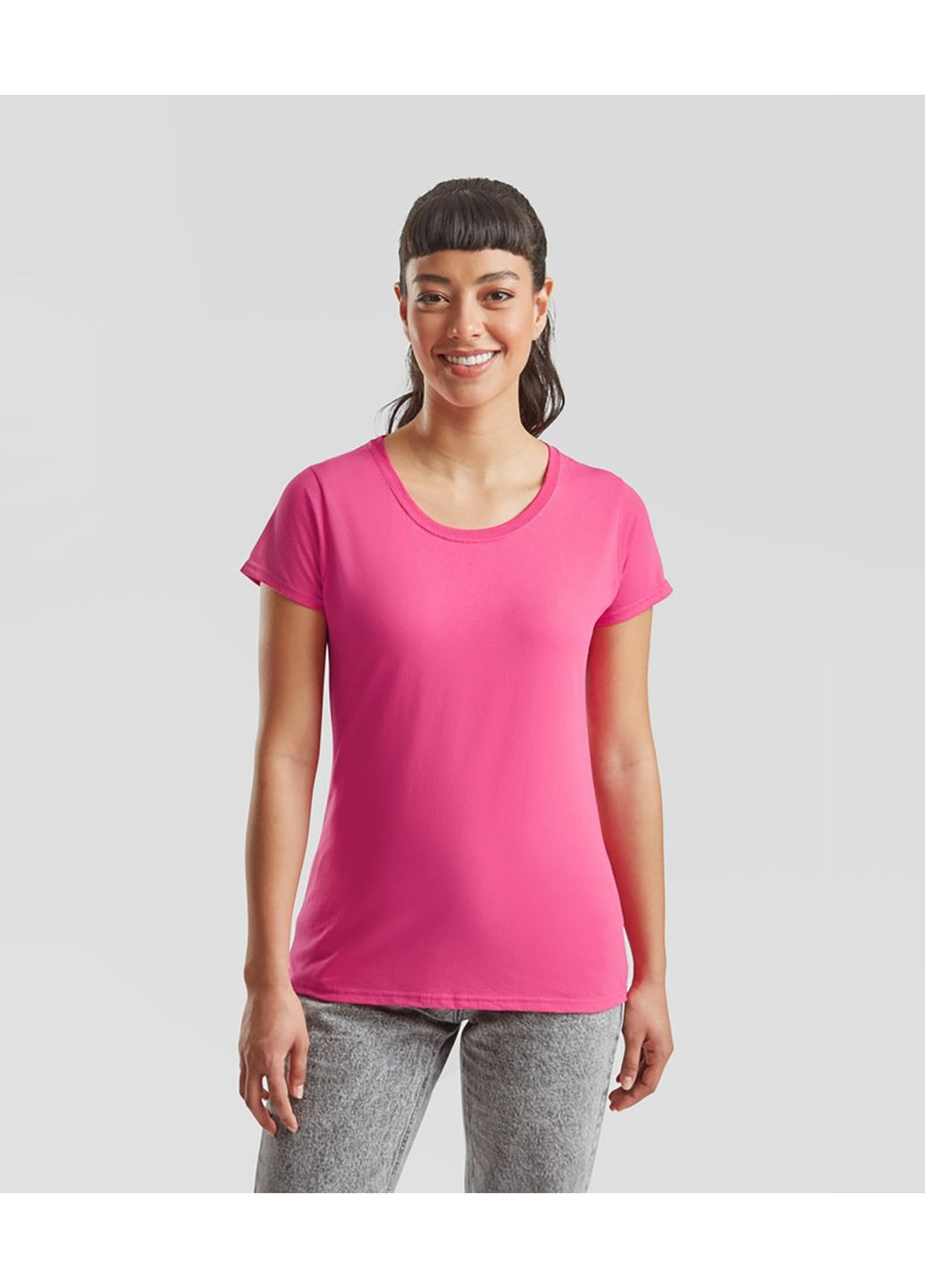 Футболка женская Valueweight lady-fit Малиновый (K061372057S) Fruit of the Loom - (370483138)