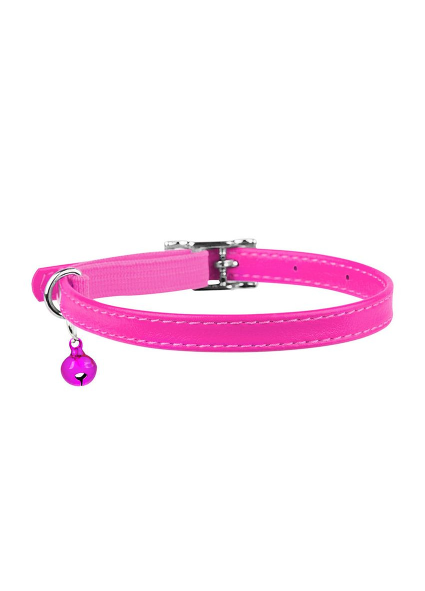 Ошейник для котов кожаный Glamour с QR паспортом, без украшений, XXS, Ш 9 мм, Дл 22-30 см розовый WAUDOG (322328066)