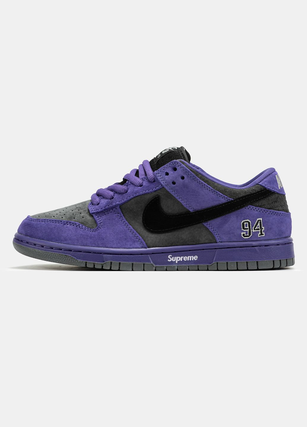 Фиолетовые демисезонные кроссовки мужские и женские nike sb dunk low x supreme purple | найк сб данк фиолетовые No Brand