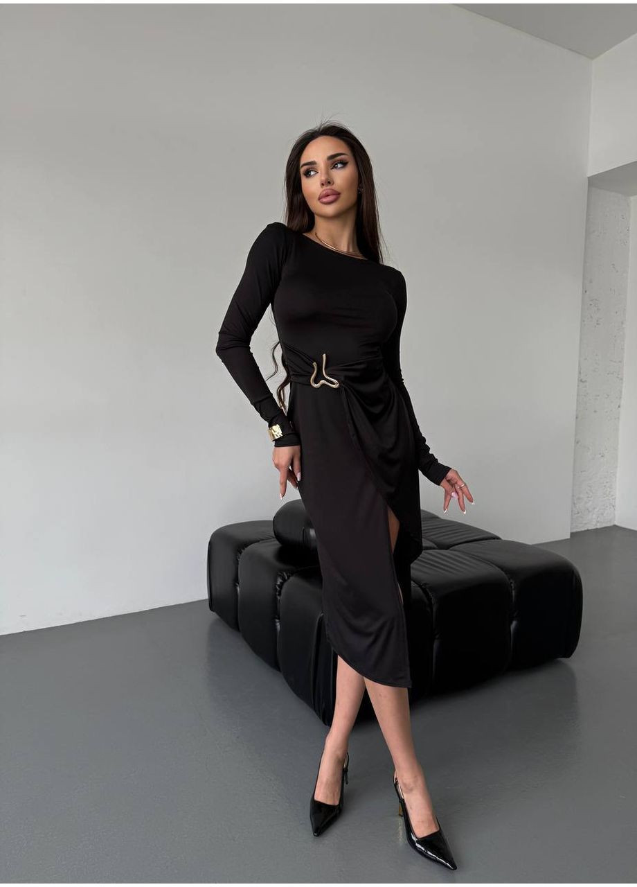 Черное праздничный, вечернее платье Україна однотонное