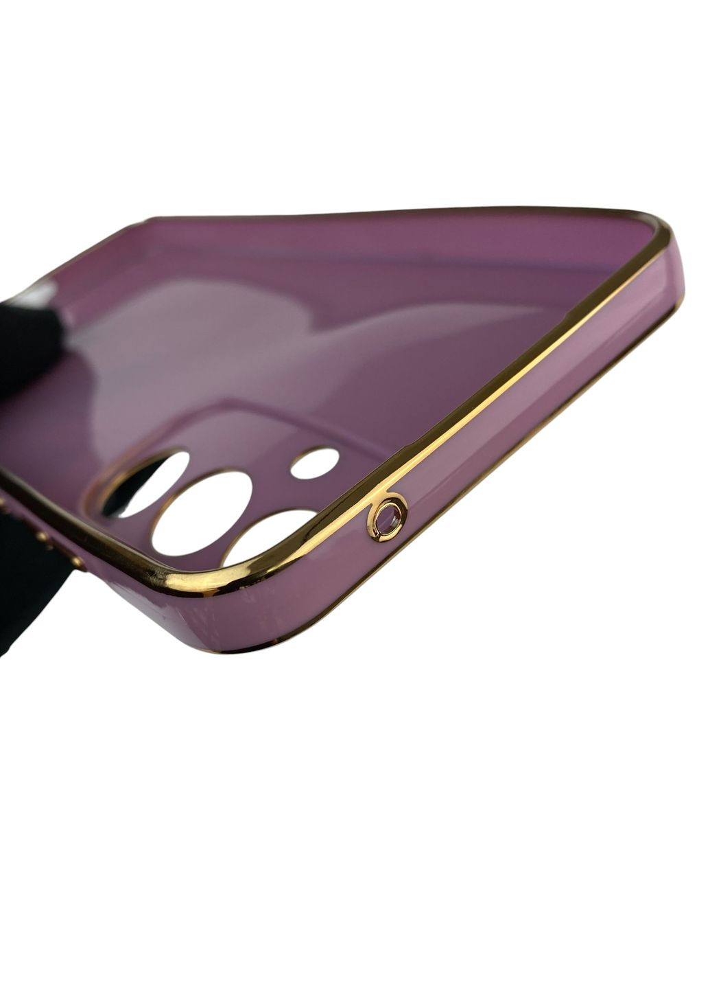 Чохол для Galaxy A55 5G (SM-A556B) з кільцем MagSafe із золотою окантовкою на самсунг а55 чорничний gs1 Samsung (366232940)