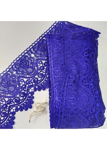 (1 метр) Мереживо макраме Sindtex 14 см колір - синій електрик (41M-LY018-0278-3) Plus-plus (352746990)