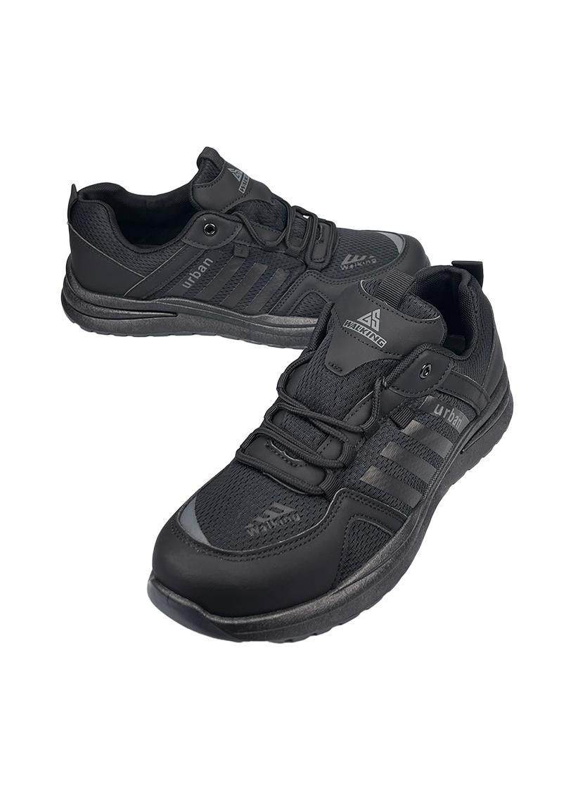 Черные кроссовки мужские перфорированные walking черные 10987-1 Gipanis