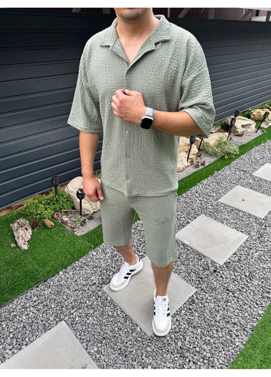 Оливковый летний костюм DK/DL Мода без кордонів