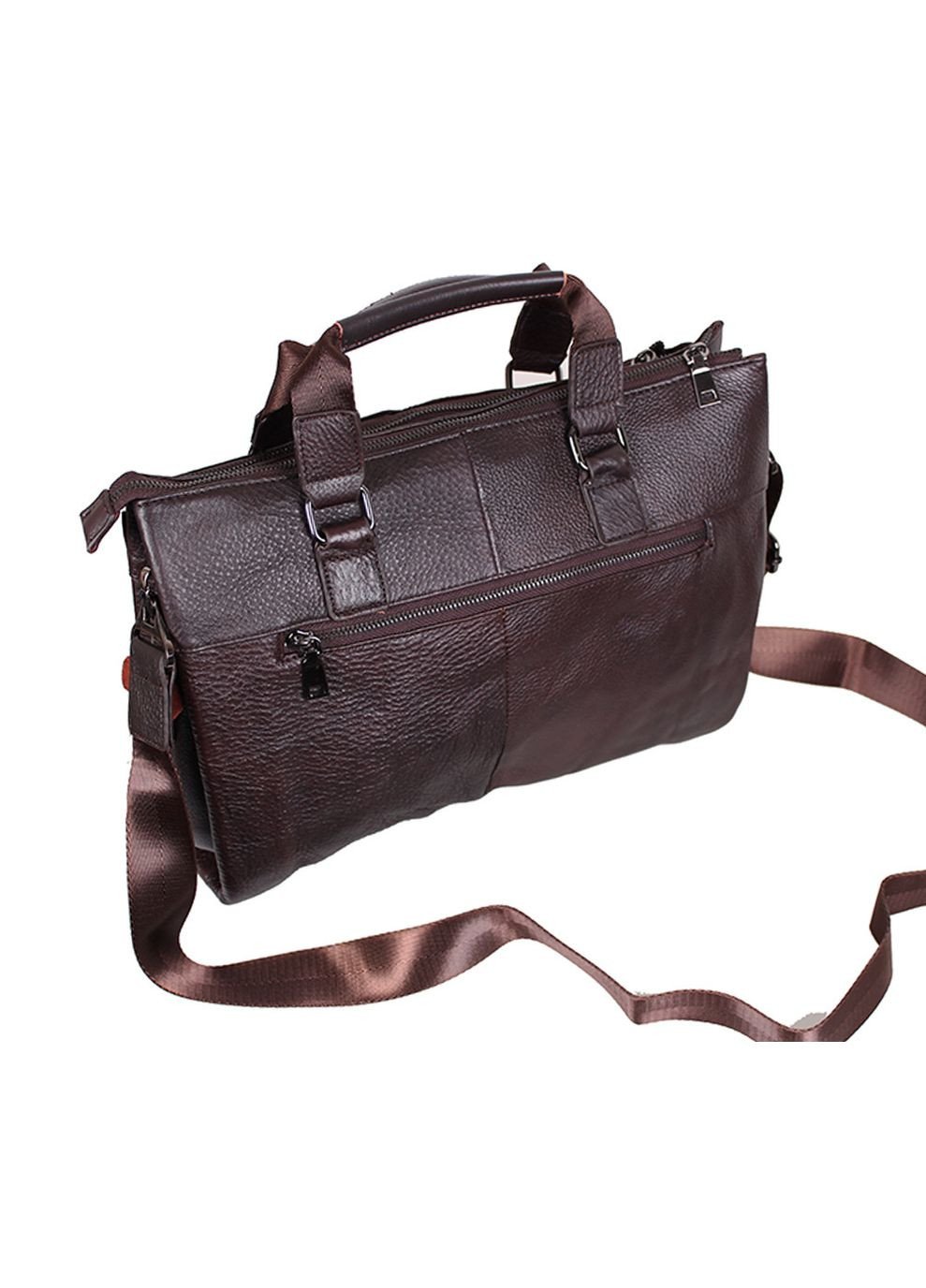 Мужская кожаная сумка А4-989 коричневая No Brand (370848438)