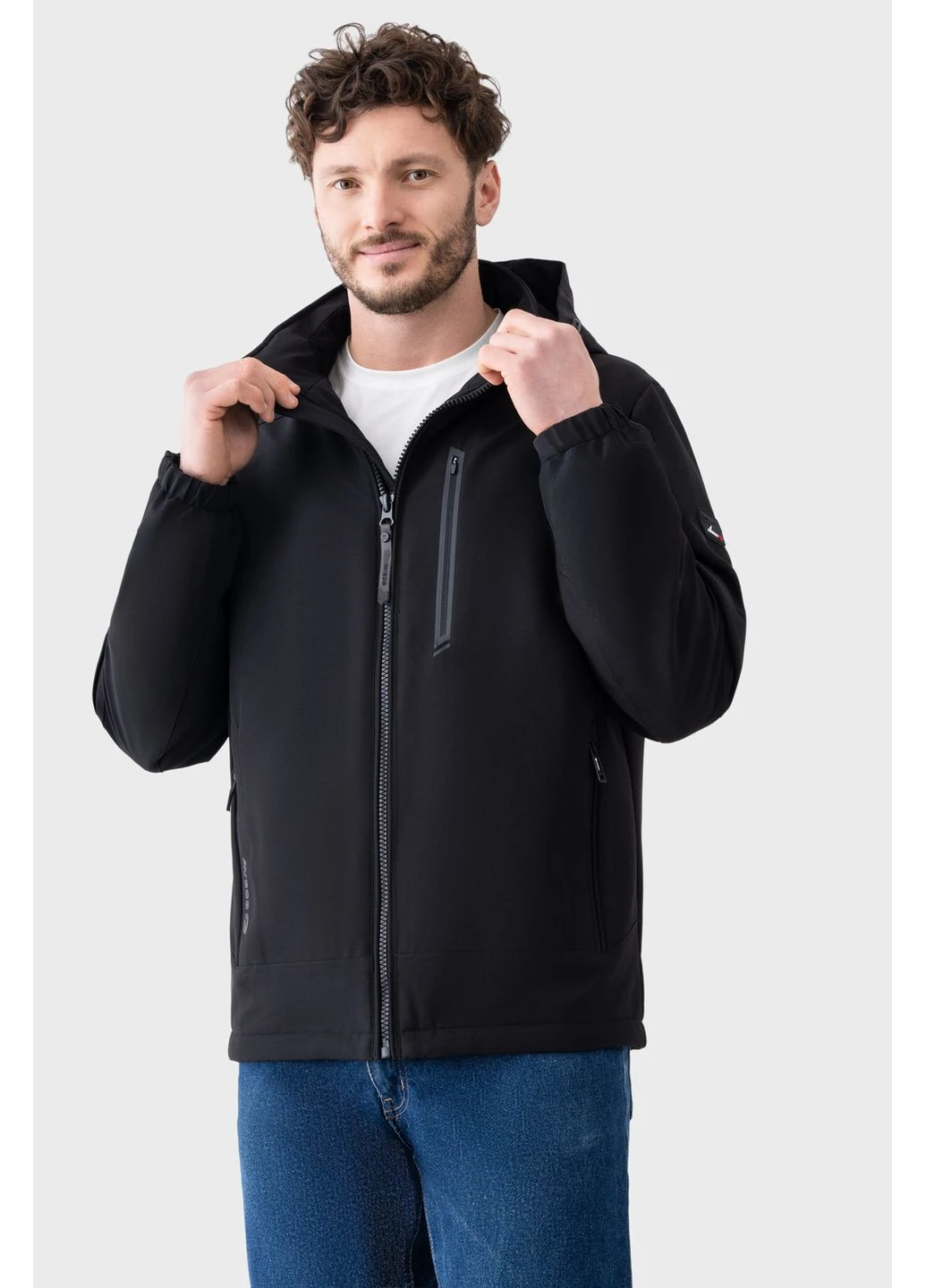 Чорна демісезонна куртка чорна з мембраною 50573/1 3xl Avecs