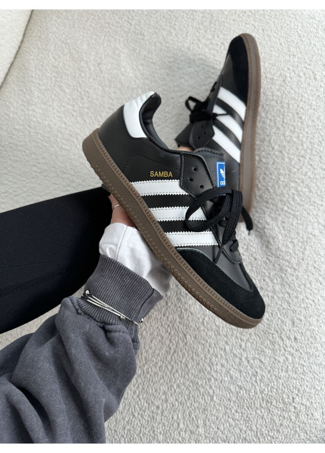 Черные демисезонные кроссовки мужские adidas samba og black адидас самба No Brand
