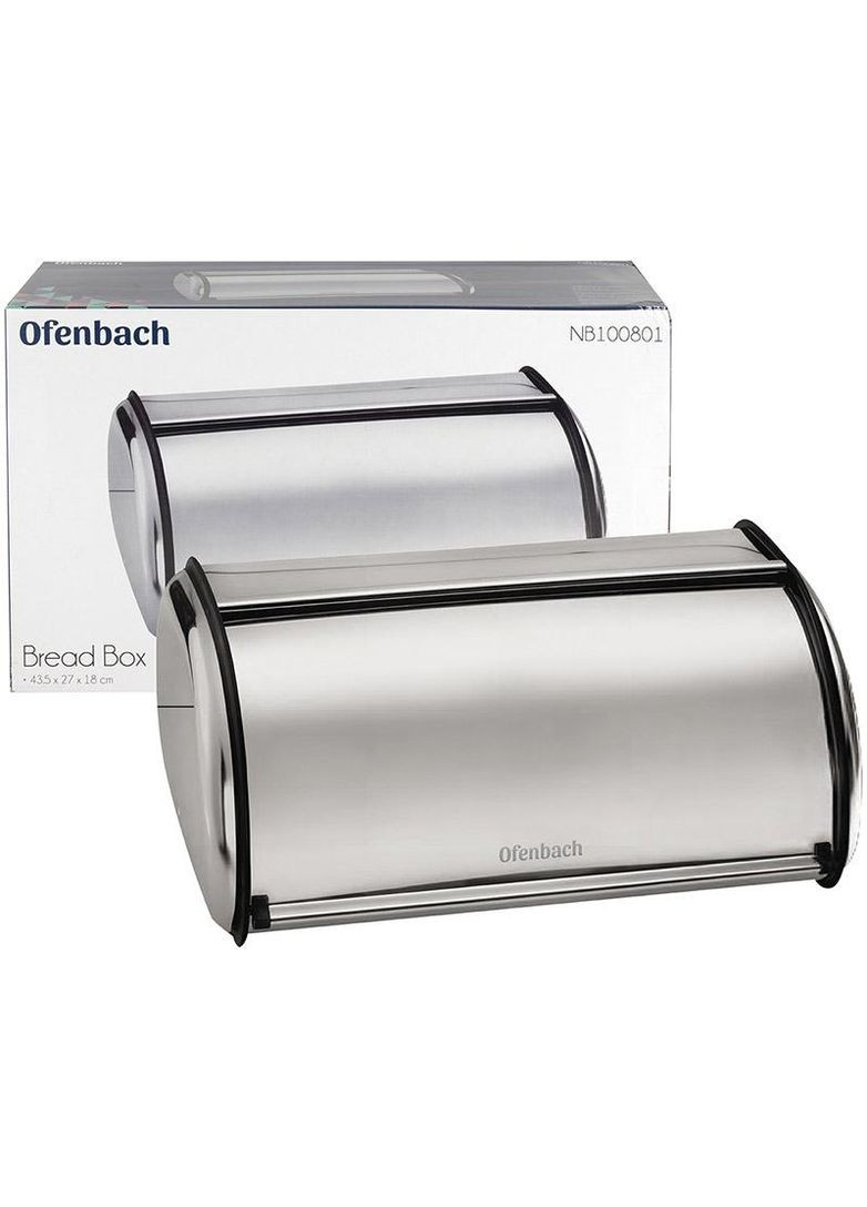 Хлебница Breadbox 43.5х27х18см, нержавеющая сталь, серебро Ofenbach (372176263)