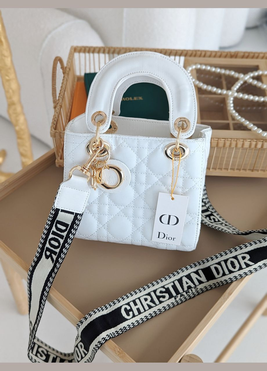 Жіноча сумка мінібілий із широким ременем ЛЮКС-якість No Brand (322464390)