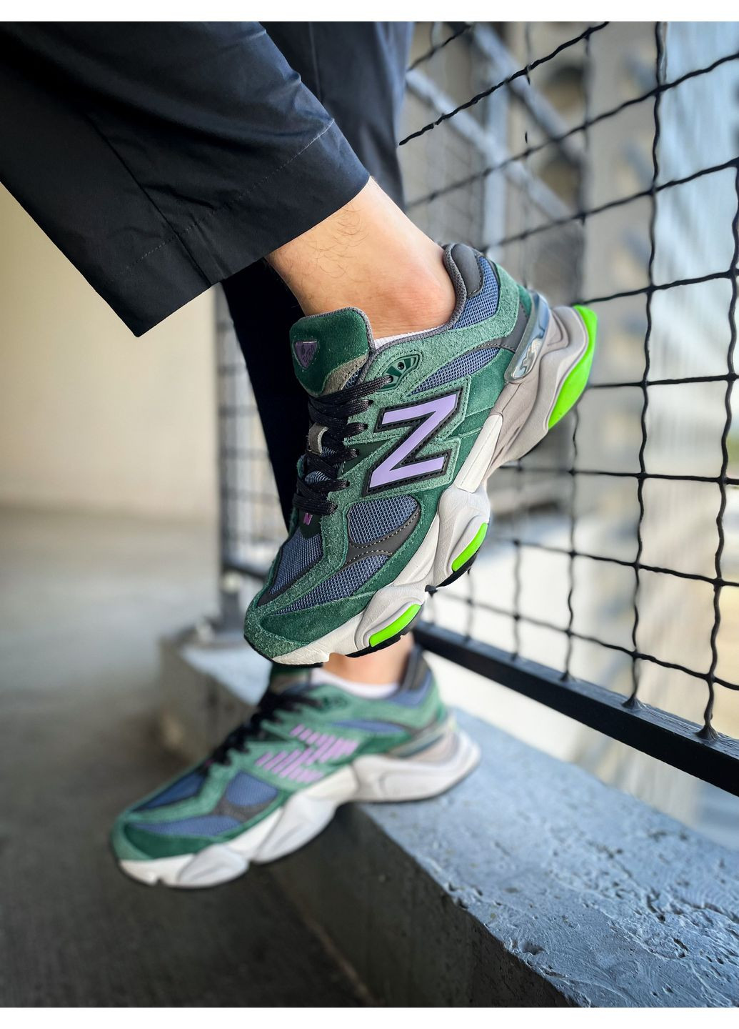 Зеленые демисезонные кроссовки мужские и женские new balance 9060 green | нью беланс 9060 зеленые No Brand