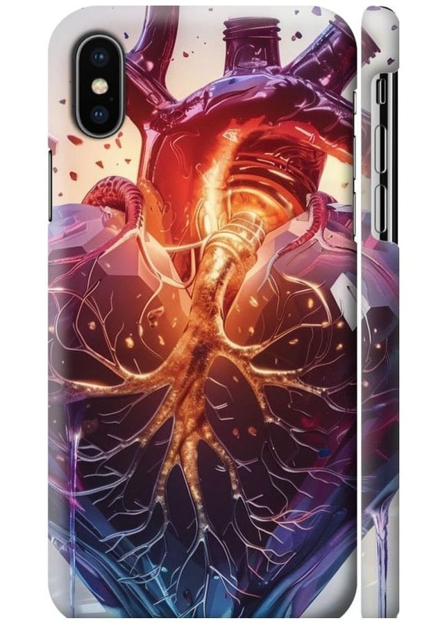 3D пластиковый матовый чехол 'Crystal Heart' для Endorphone Apple iPhone XS (286770836)