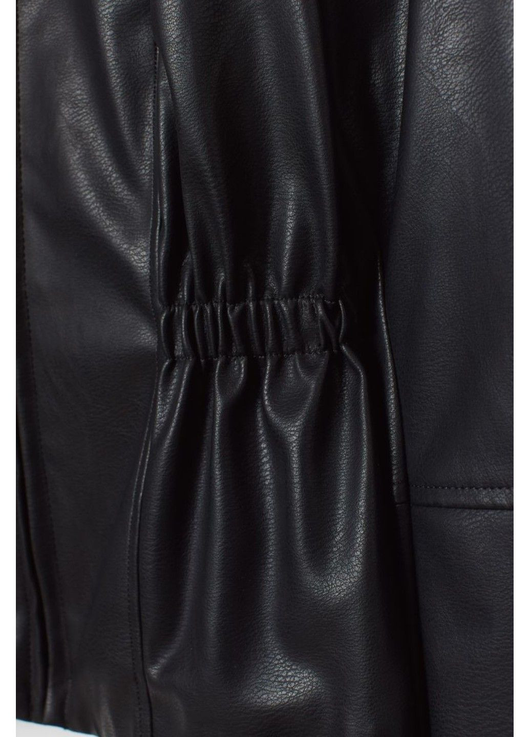 Чорна демісезонна жіноча приталена куртка з еко-шкіри н&м (56613) хs чорна H&M